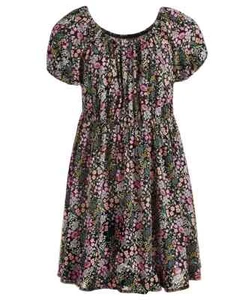 Epic Threads Big Girls Wildflower-Print Peasant Dress Girls' M Deep Black S/S - Picture 1 of 16