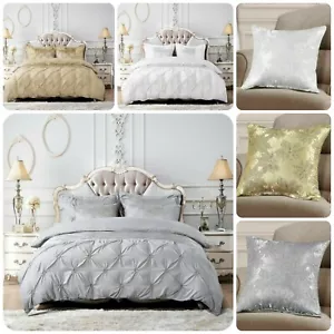 Nuevo Luxury 3Piece Glitter Quilt Duvet Cover Set Pillow Case Double King S-K size - Imagen 1 de 26