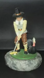FIGURINA SCULTURA GOLFISTA PELLEGRINO CON BASE IN GRANITO ~ Ottimo dettaglio ~ Usato in ottime condizioni - Foto 1 di 8