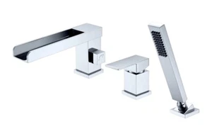 SUMERAIN Montaje en Cubierta Cascada Romana Grifo para Bañera con Ducha de Mano Cromo S2148W-CH - Imagen 1 de 7