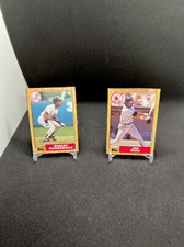 Rickey Henderson Jim Rice 1987 Topps Mini Box Bottom #E - F READ