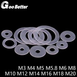M3 M4 M5 M5.8 M6 M8 M10 M12 M14 M16 M18 M20 Nylon Penny Washers White Repair - Picture 1 of 6