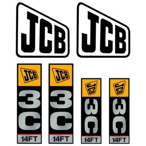 JCB 3C 14FT Decals - Repro JCB 3C Sticker Kit - Picture 1 of 1