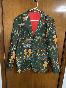 Blazer de vacaciones 25 de diciembre para hombre nuevo sin etiquetas pan de jengibre ¡Oh Snap! Chaqueta Navidad Talla M - Imagen 1 de 8
