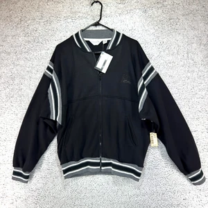 VTG Christian Dior Monsieur Full Zip Fleece Jacket Black Gray White Men L - NWT - Picture 1 of 7