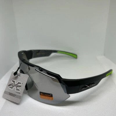 Mens Xloop Half Rim Oversize Shield Sharp Plastic Sunglasses Foto 1 de 3