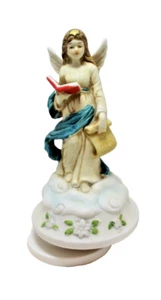 Music Box Christmas Angel Plays "Hark The Herald Angels Sing" Ceramic 6.5" High - Picture 1 of 5