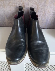 Base London Herren Schwarz Leder Stiefel Stiefeletten Smart Zum Überziehen Chelsea UK 7 - Bild 1 von 11