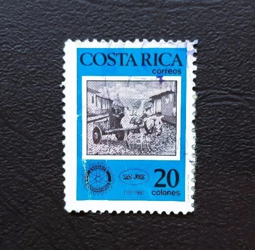 Timbre Costa Rica 1987. 1 timbre oblitéré avec trace de charnière. TBE. - Photo 1/1