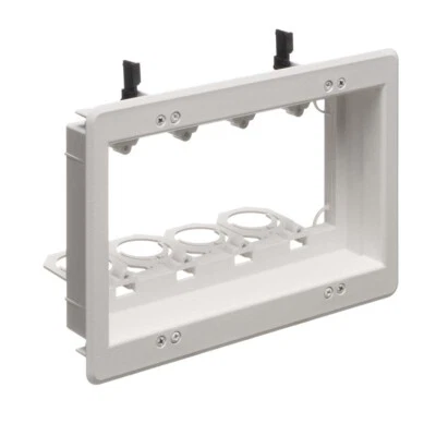 Arlington LVU4W - Recessed 4 Gang Low Voltage Box - White