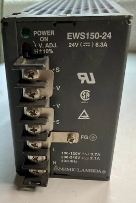 Nemic Lambda EWS150-24 24 VDC 6.3 Amp Power Supply EWS15024 - Image 1 of 2