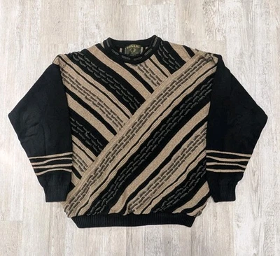 Vintage Tosani 3D Knit Men’s XL Crewneck Sweater Biggie Cosby Coogi Style - Image 1 of 4
