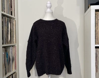 Vintage 90’s Limited Express Brown Chunky Wool Blend Cable Knit Sweater Unisex M - Image 1 of 4