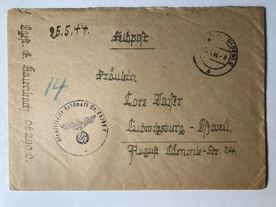 1944 Deutsch Reich Cover Germany Feldpost Ludwigsburg-Oßweil Wehrmacht 06290 C - Image 1 of 2