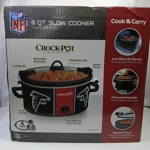 NFL Atlanta Falcons 6 Quart Crock Pot Slow Cooker Cook & Carry Football Tailgate - Picture 1 of 9