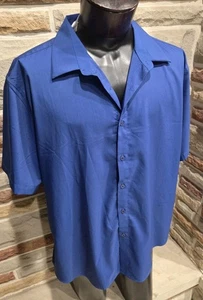 NUEVO 2XL COOFANDY Verano Abotonado Sin Arrugas Manga Corta Vestido Camisa Azul - Imagen 1 de 9