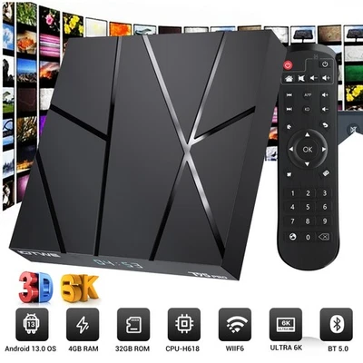 2025 Android 14.0 Smart TV BOX WIFI6 1000M Netzwerk Media Player Octa Core 128GB - Bild 1 von 4