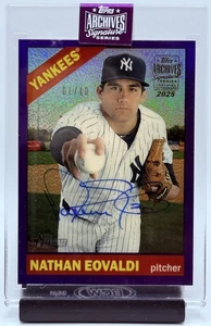 2025 Topps Archives Firma Nathan Eovaldi 1/10 2015 Heritage Chrome Hot Box - Foto 1 di 2