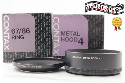 [Sin usar en caja] Juego de pantalla de anillo Contax Metal Hood 4 + 55/86 de JAPÓN Foto 1 de 4