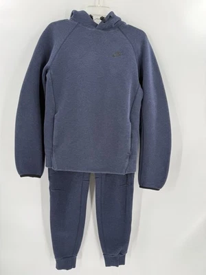 Nike Sportswear Tech Fleece Navy Blue Hoodie & Pants Joggers Men’s SMALL   EUC - Image 1 of 4
