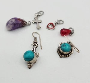 Mixed lot jewelry, Mismatch earrings, charms, and pendant craft - Picture 1 of 7