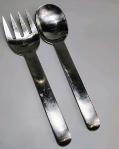 RARE Lauffer Iona Japan Serving Fork & Spoon Stainless 9.25" HTF Salad Lona - Picture 1 of 10