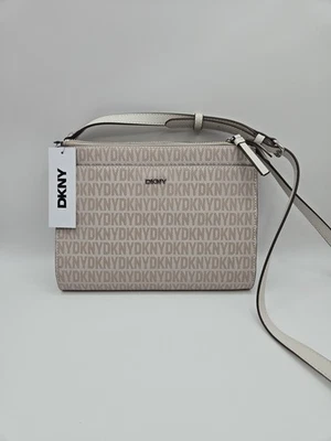DKNY" BRYANT PARK" Double Zip Crossbody Bag Cream/Tan NWT  - Image 1 of 4