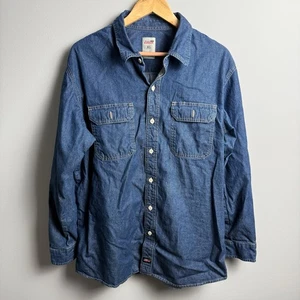 Dickies Jeansblau Langarm Button Down Hemd Größe XL - Bild 1 von 3