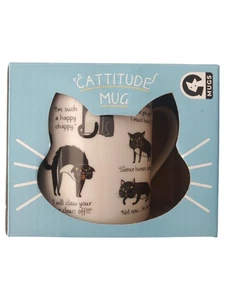 Cattitude Mug Funny Cat Coffee Cup by Ginger Fox New in Box Gift for Cat Lovers - Picture 1 of 4