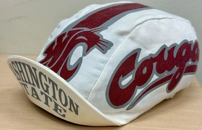 WSU Cougars Washington State Vtg Cycling Cap Messenger Hat Flip Bill 80’s USA - Image 1 of 4