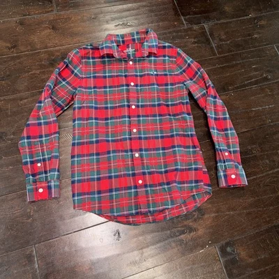 Vineyard Vines Red Plaid Flannel Button Down Youth Boys Dress Shirt Sz L 16 - Image 1 of 2