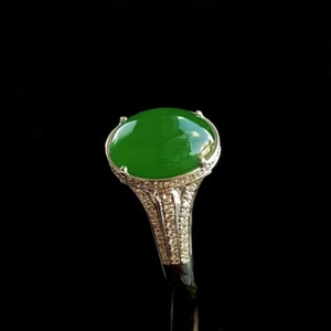 【KATHY JADE】【Best Buy】Eisiger smaragdgrüner Jadeit Jade Ring《US-Größe:6》《Klasse A》 - Bild 1 von 2