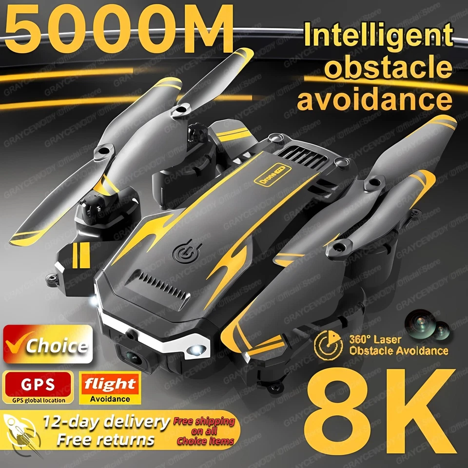 New S6 Max Drone 8k Profesional 4K HD Camera Obstacle Avoidance Aerial Photograp - Image 1 of 4