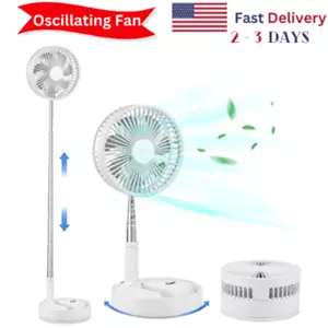 Foldable Oscillating Standing Fan with Remote Control 8" Portable Desk Quiet Fan - Picture 1 of 6