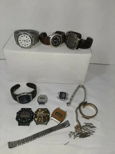 LOT OF VINTAGE WATCH PARTS bands and more timex stellar unitron - Picture 1 of 12