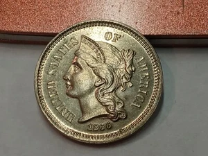 1866 3 CENT NICKEL PROOF - Picture 1 of 8