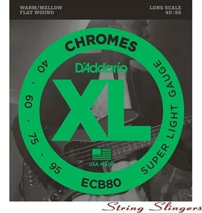 D'Addario ECB80 Chromes Flatwound 4-String Bass strings 40-95 - Picture 1 of 1