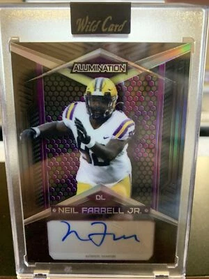 2022 Wild Card Alumination Silver Neil Farrell Jr AUTO /50 Raiders LSU Tigers - Image 1 of 3