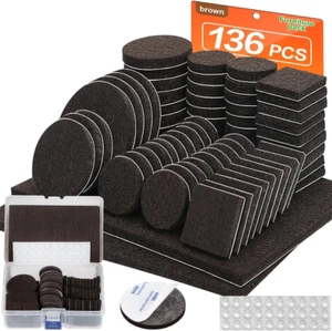 Felt Furniture Pads 136 Pieces, Furniture Pads for Hardwood Floors, 5Mm Thick Fl - Picture 1 of 12