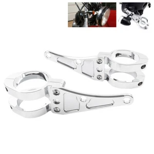 Motorcycle Headlight Mount Bracket Fork Head Lamp Holder For 54MM Fork Tubes - Picture 1 of 12