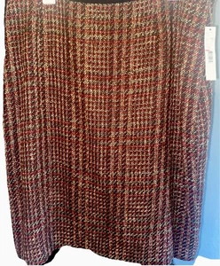 Alex Marie NWT Wool Skirt 14W Plus Size Textured Zip Back Slit Lined Orchard - Picture 1 of 7