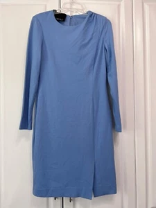 Carlisle Shift Dress Womens 8 Powder Blue Long Sleeve Career Periwinkle Zipper - Picture 1 of 13