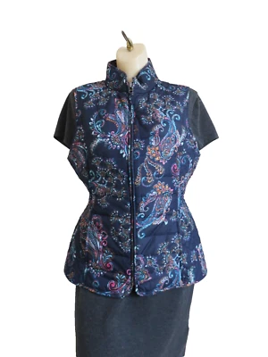 Chaleco acolchado Talbots azul marino acolchado cremallera completa talla S Foto 1 de 4