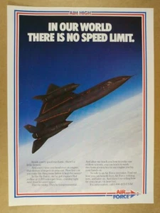 1988 USAF Air Force Recruitment SR-71 Blackbird photo vintage print Ad - Imagen 1 de 1