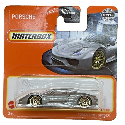 Matchbox Porsche 918 Spyder - MBX 31/100 | Tarjeta corta sellada | Superdeportivo plateado Foto 1 de 4