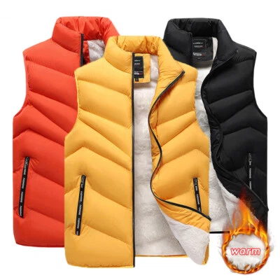 Mens Sleeveless Gilet Body Warmer Waistcoat Hooded Puffer Quilted Padded warm - Image 1 of 4