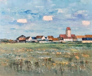Lucien GONDRET - Peinture originale - Huile - Village du Véxin - Photo 1/2