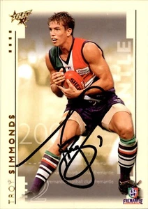 Signed 2003 Fremantle Dockers AFL Select XL Card - Troy Simmonds - Foto 1 di 3