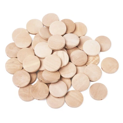 50 cuentas planas redondas de madera sin plomo suaves espaciadoras mocasín artesanal 25x5 mm Foto 1 de 4