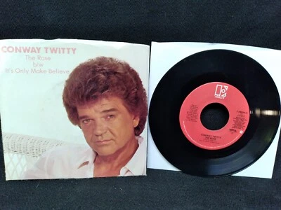 Conway Twitty The Rose/Its Only Make Believe 45 RPM Elektra records 7-69854 1982 - Image 1 of 4